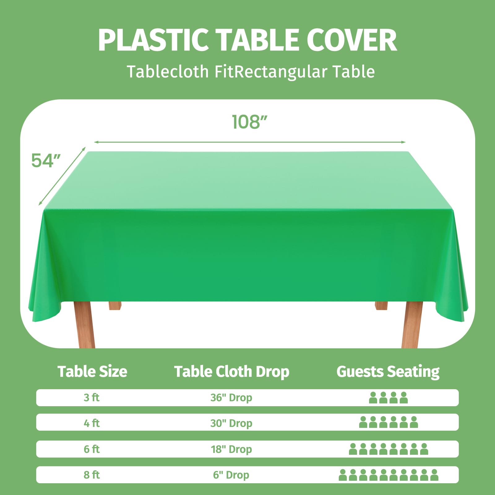 Wish Care Paquete De 2 Manteles De Elastano Verde Cazador Para Mesas  Rectangulares De 4 Pies, Manteles Ajustables Sin Arrugas De 4 Pies Con  Diseño De Volantes Para Fiestas, Banquetes, Bodas Y Eventos, image size:1600x1600
