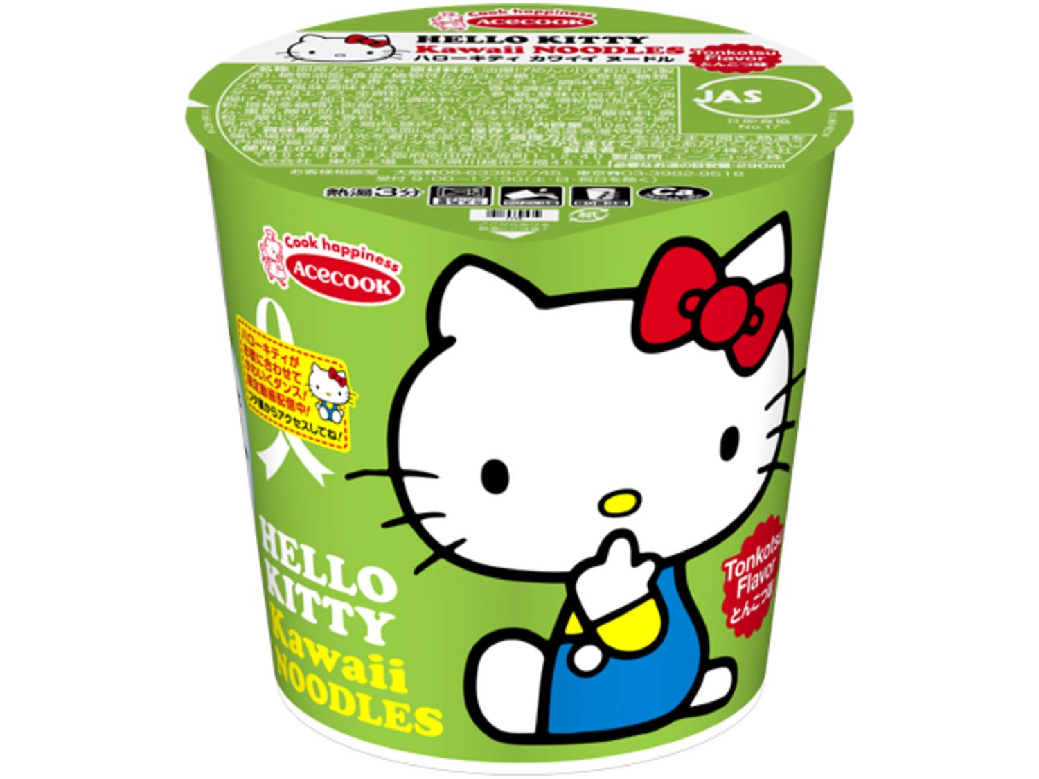 Amazon.co.jp: エースコック ハローキティ Kawaiiヌードル とんこつ味