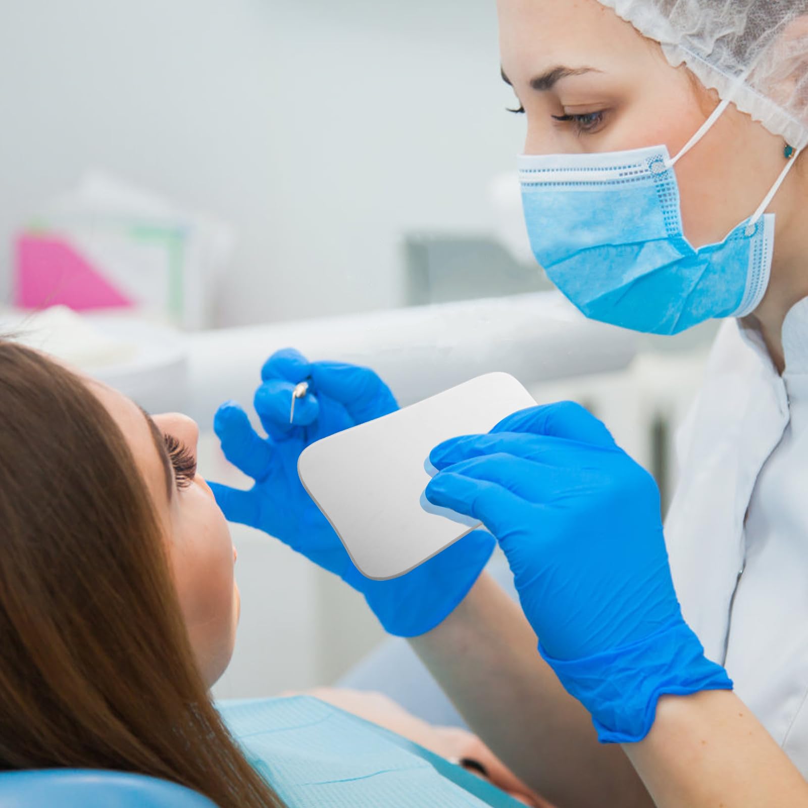 FOMIYES 2 Uds Espejos de Fotografía Dental Reflectores Oclusales Doble Espejo Intraoral