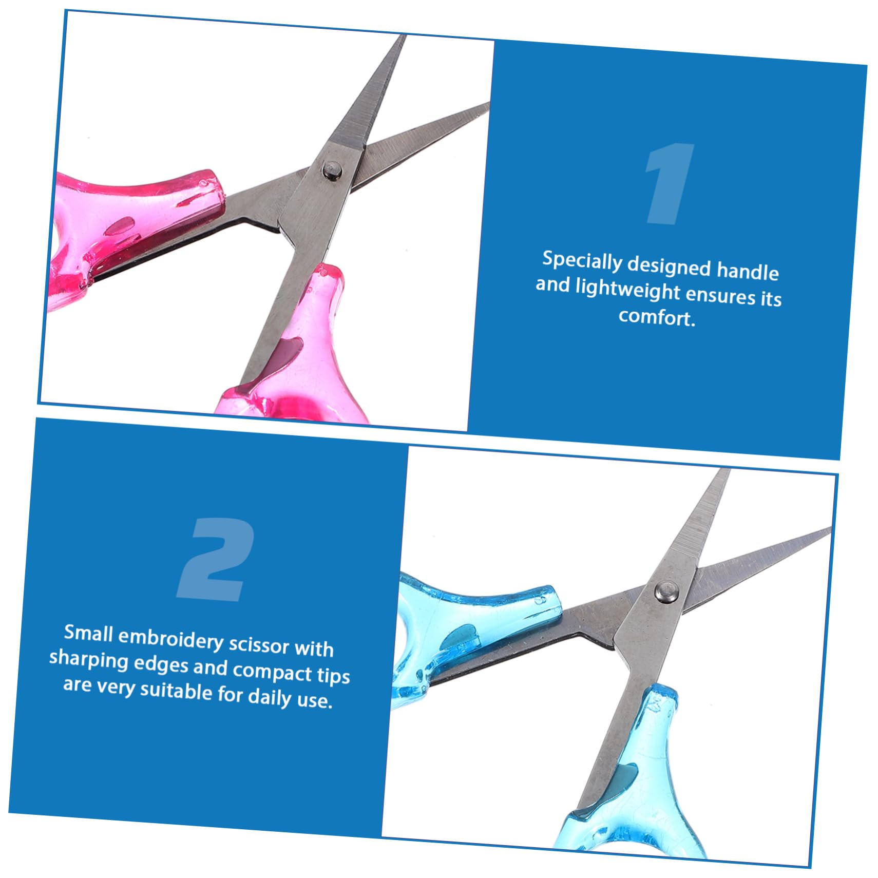 HOMSFOU 5 Ensembles Ciseaux Avec Couverture Protectrice Tissu Ménage but Coudre Ciseaux Couture Point Petit Ciseaux De Bricolage Outils De Coupe D'artisanat Acier Inoxydable 2 Pièces * 5