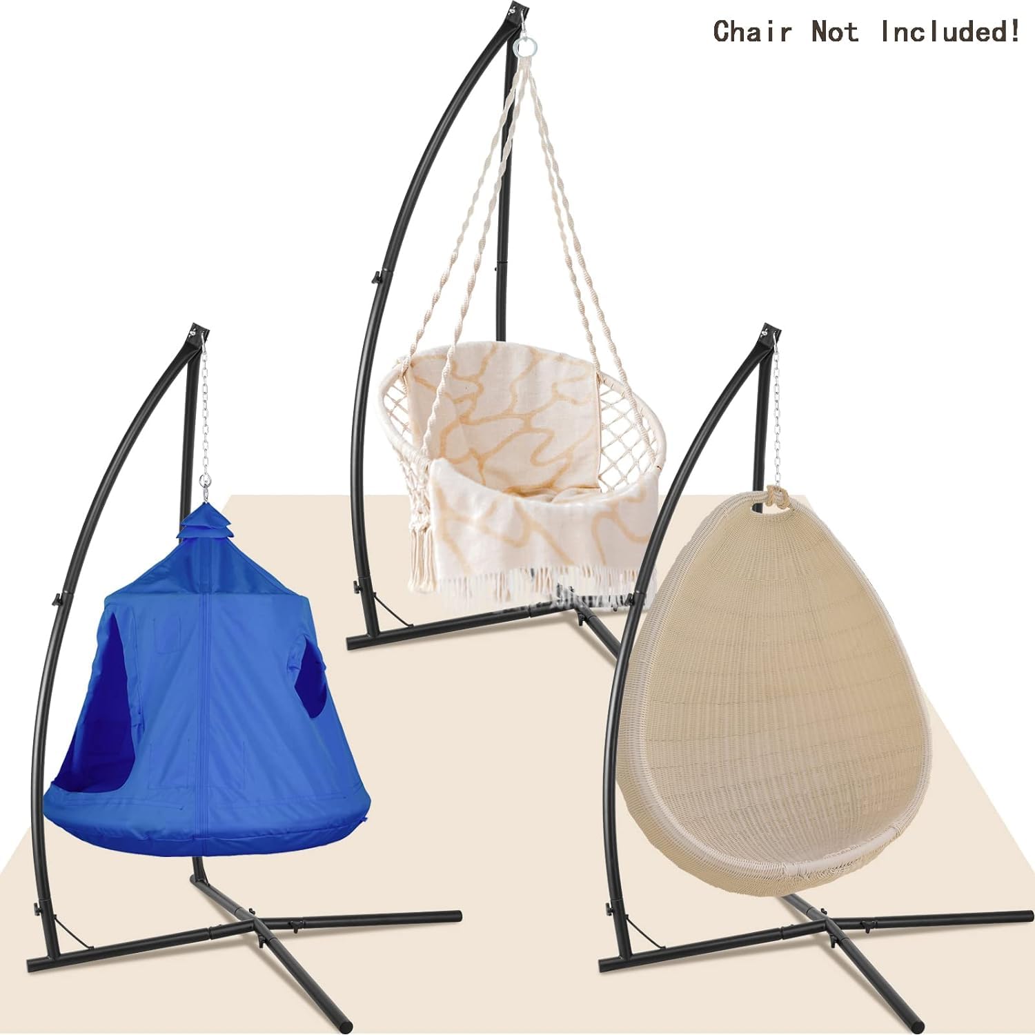 Struttura per Amaca,Supporto per Sedia Sospesa,Supporto per Amaca,Telaio per Poltrona Sospesa,Supporto per Sedia Amaca,Carica 110KG, per Sedia a Uovo,Sedia Dondolo,Sedia Sospesa,per Balcone,Giardino