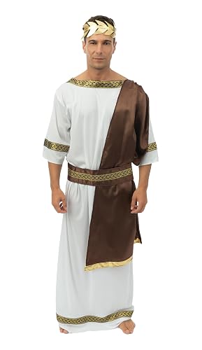 P'tit Clown 99667 - Panoplie para Traje Griego (toge + cinturón, Corona para Adultos, Talla L/XL