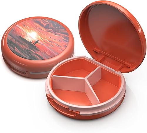 Miniatura 22 de Serfeymi - Pastillero pequeño con 3 compartimentos, pastillero portátil para bolso o bolsillo, estuche compacto y mini para viajes - Adecuado