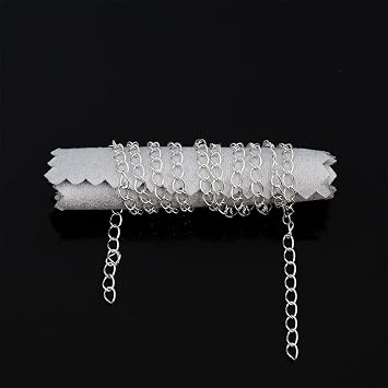 BEADIA 925 Sterling Silver Chain 4.0x2.6x3.8mm for Jewelry Making Findings 19.6inches/pcs