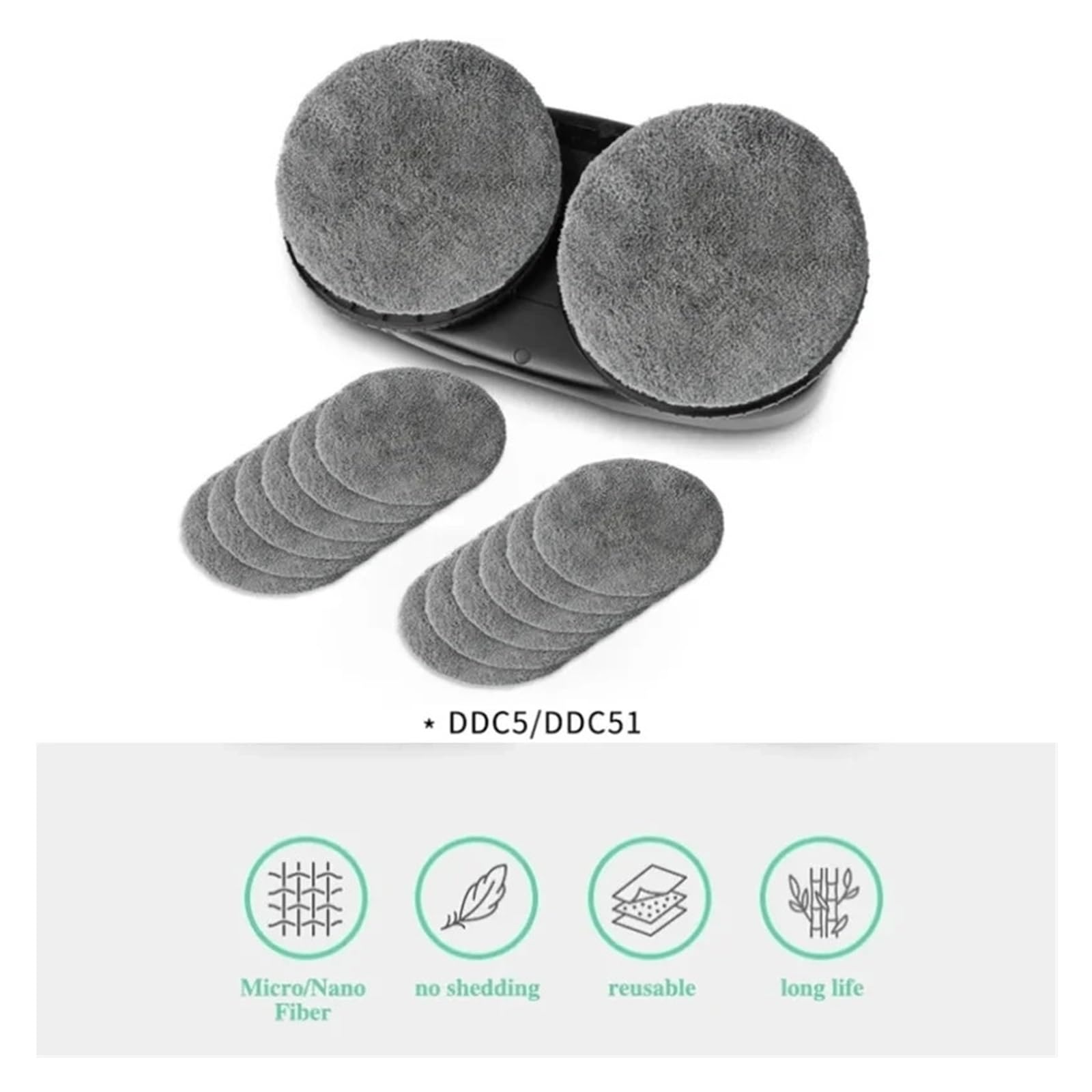 Compatibile Con Lavapavimenti HUTT DDC5 DDC55 C6, Confezione Di Parti, Robot Lavavetri Elettrico Rag MOP, Kit Di Vestiti for La Pulizia Dei Vetri Delle Finestre, Adatto Al Detergente Eufy(4pcs)