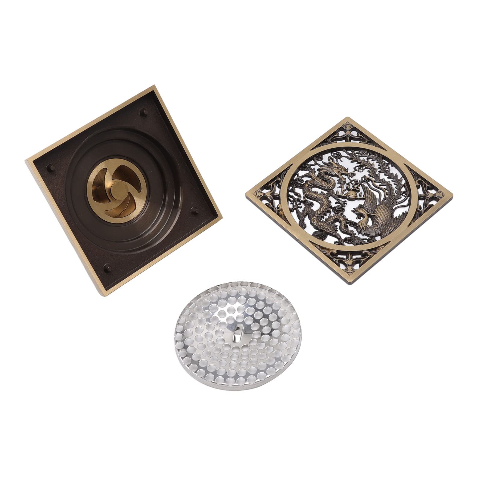 Drain de sol de douche en laiton antique style européen rétro chic pour salle de bain