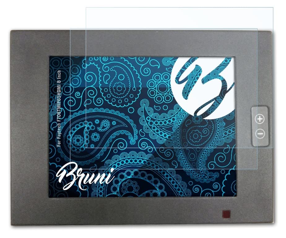 BruniScreen Protector compatible with Faytech FT08TMIP65HDMI 8 Inch Protector Film, crystal clear Protective Film (2X)
