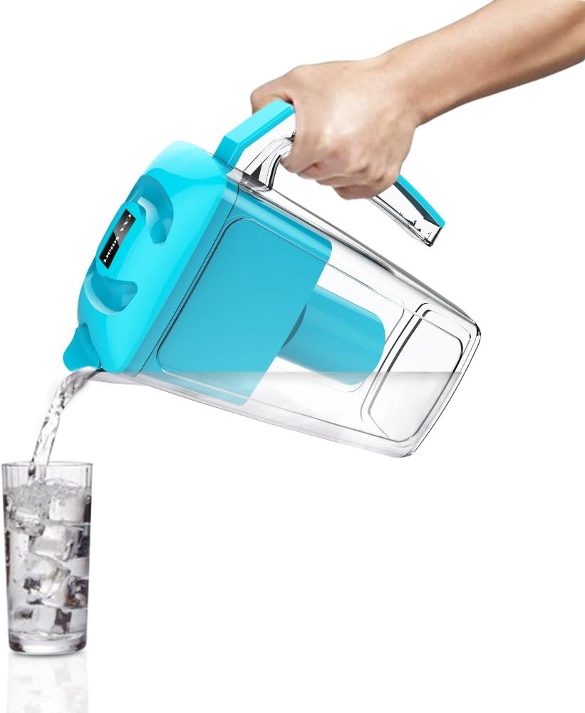 OXA Alkaline Water Filter Pitcher - 2.5L Pure Healthy Water Ionize, Two x 60-Day Filters, BPA-Free, Clean Toxin-Free Mineralized Alkaline Water Purifier