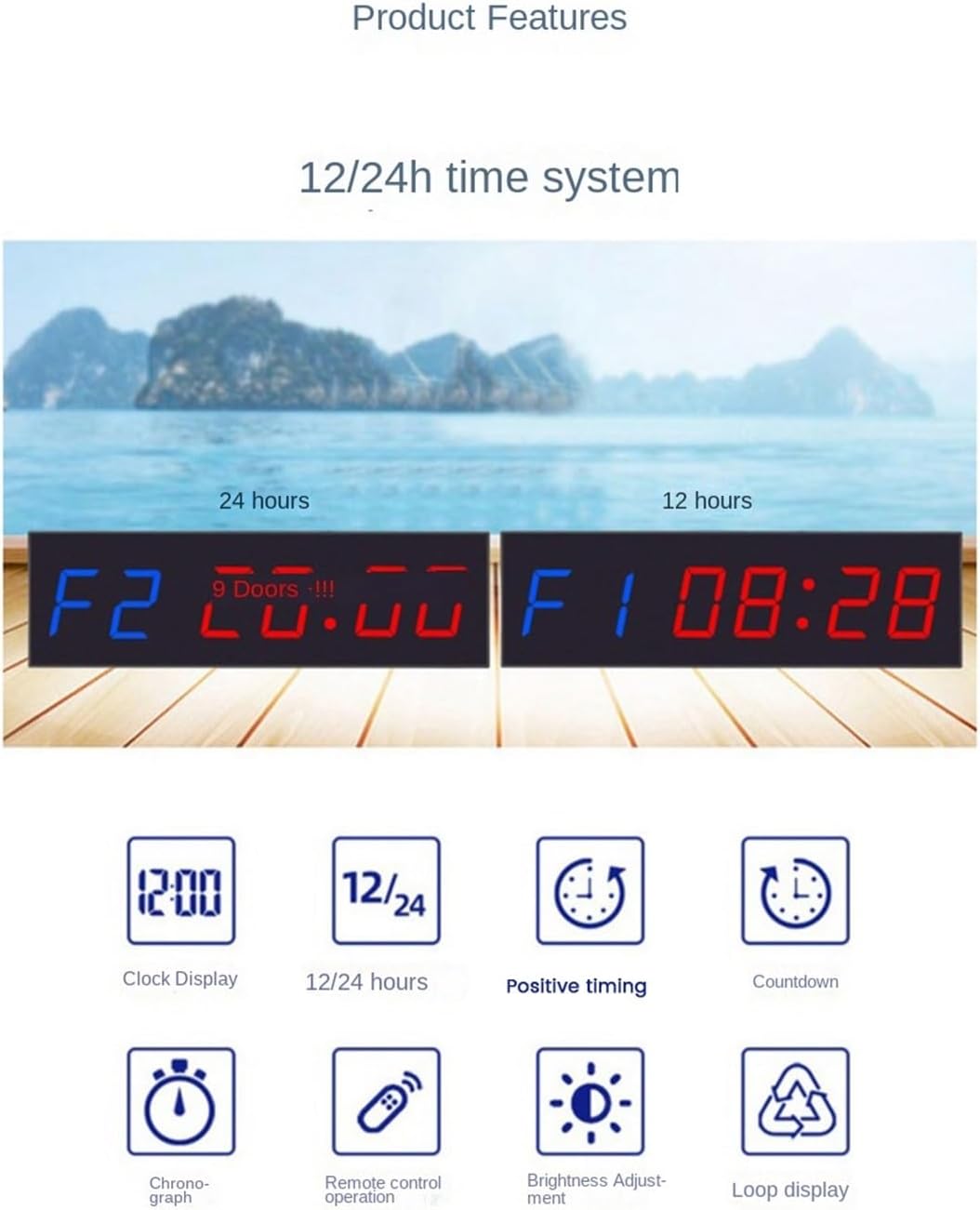 運動競技タイマー、 1.8インチ6桁エルイーディータイマー-timer、インターバル計画適当ナカウントダウン-countdown/アップストップワスリアルタイムクロッ
