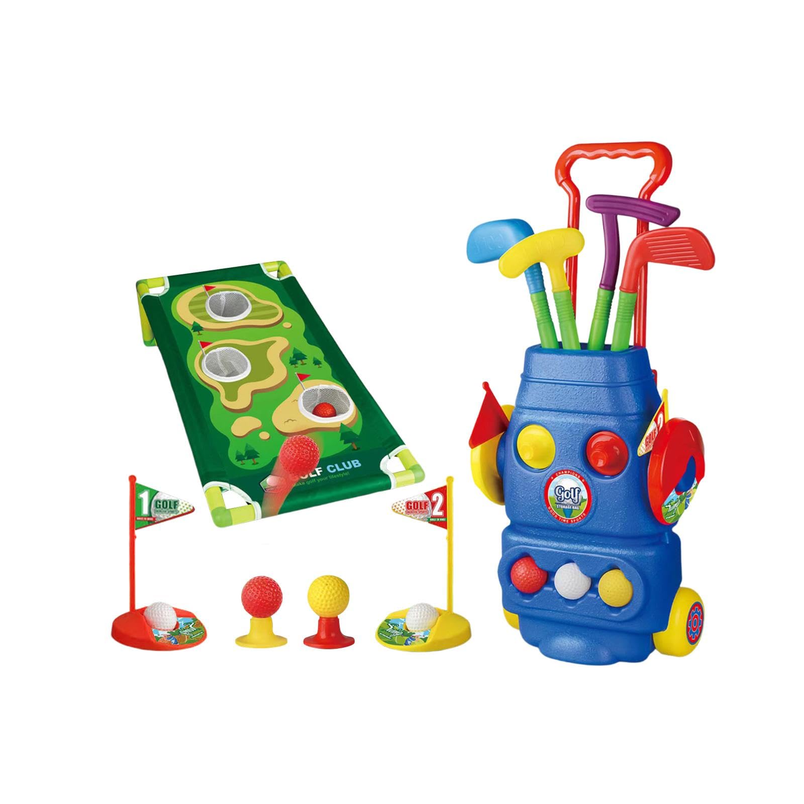 Set da Golf per Bambini, Giocattolo Sportivo per Interni Ed Esterni, Gioco da Giardino, Set da Golf con Putter, Set da Golf per Bambini E Bambine, 14 Pezzi