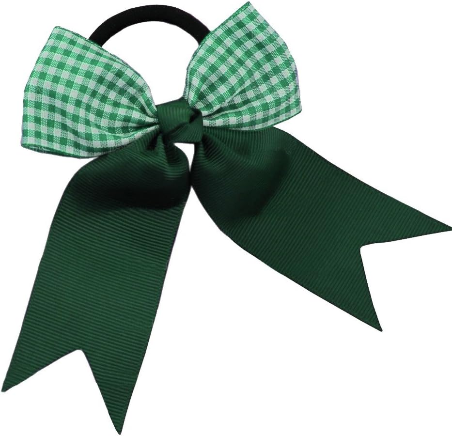 La Petite Fille1 x 4" Gingham Bow Cheerleader Hair Bobble Girls Elastic School Unifom