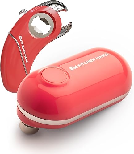 Kitchen Mama Colección Infinite Openings Serie Mini hoja patentada con título que abre cualquier forma de lata borde liso y abridor épico magnético