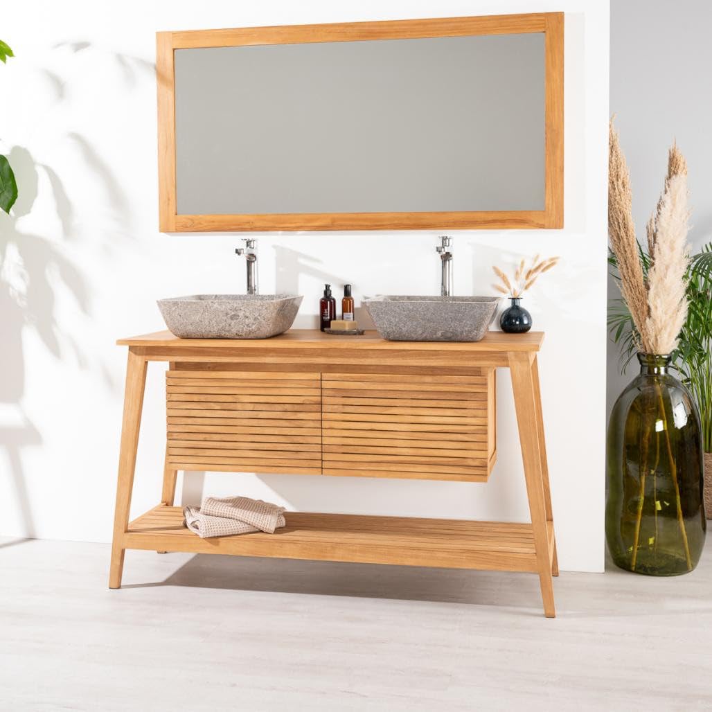 Wanda collection - Meuble en Teck de Salle de Bain Scandinave 140 cm