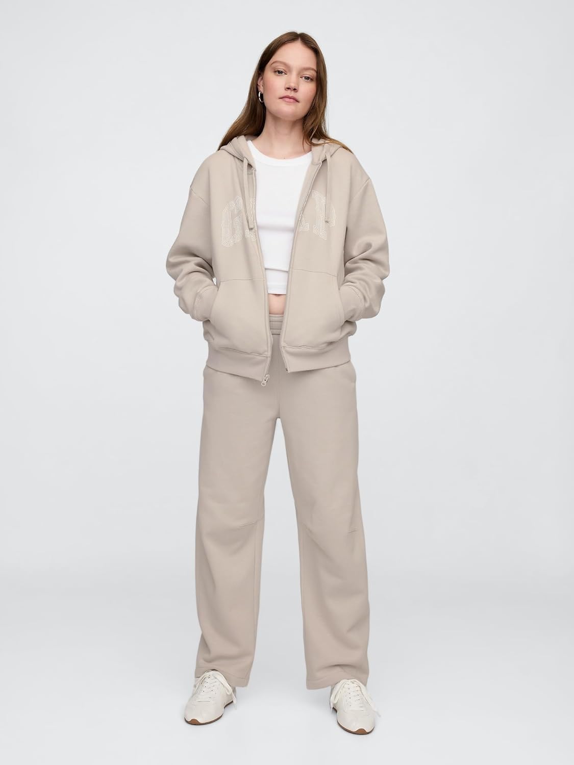 GAP womens Logo Hoodie Hooded Full Zip Sweatshirt - Image 3