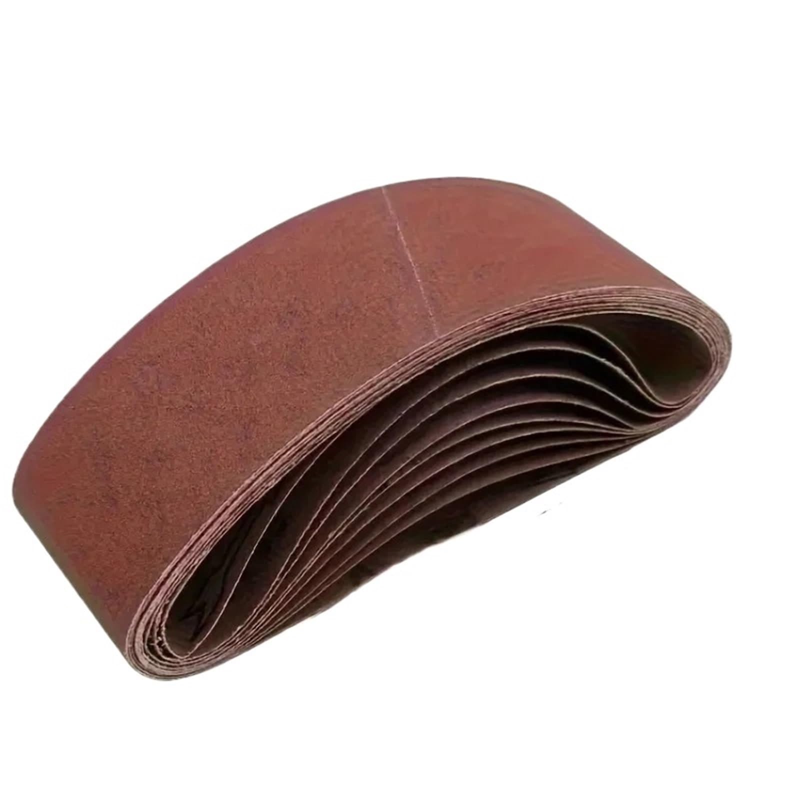 Bandas de Lija Bandas abrasivas de lija 533 x 75 mm, 10 unidades por juego, grano 60-240, for pulir madera y metal blando, for lijadora banda(10Pcs 80Grits)