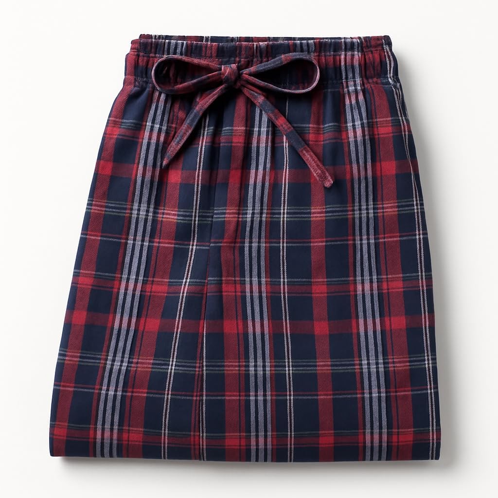 Men’s Lightweight Cotton Pajama Pants – Plaid Lounge Pants with Pockets, Breathable Summer Sleepwear