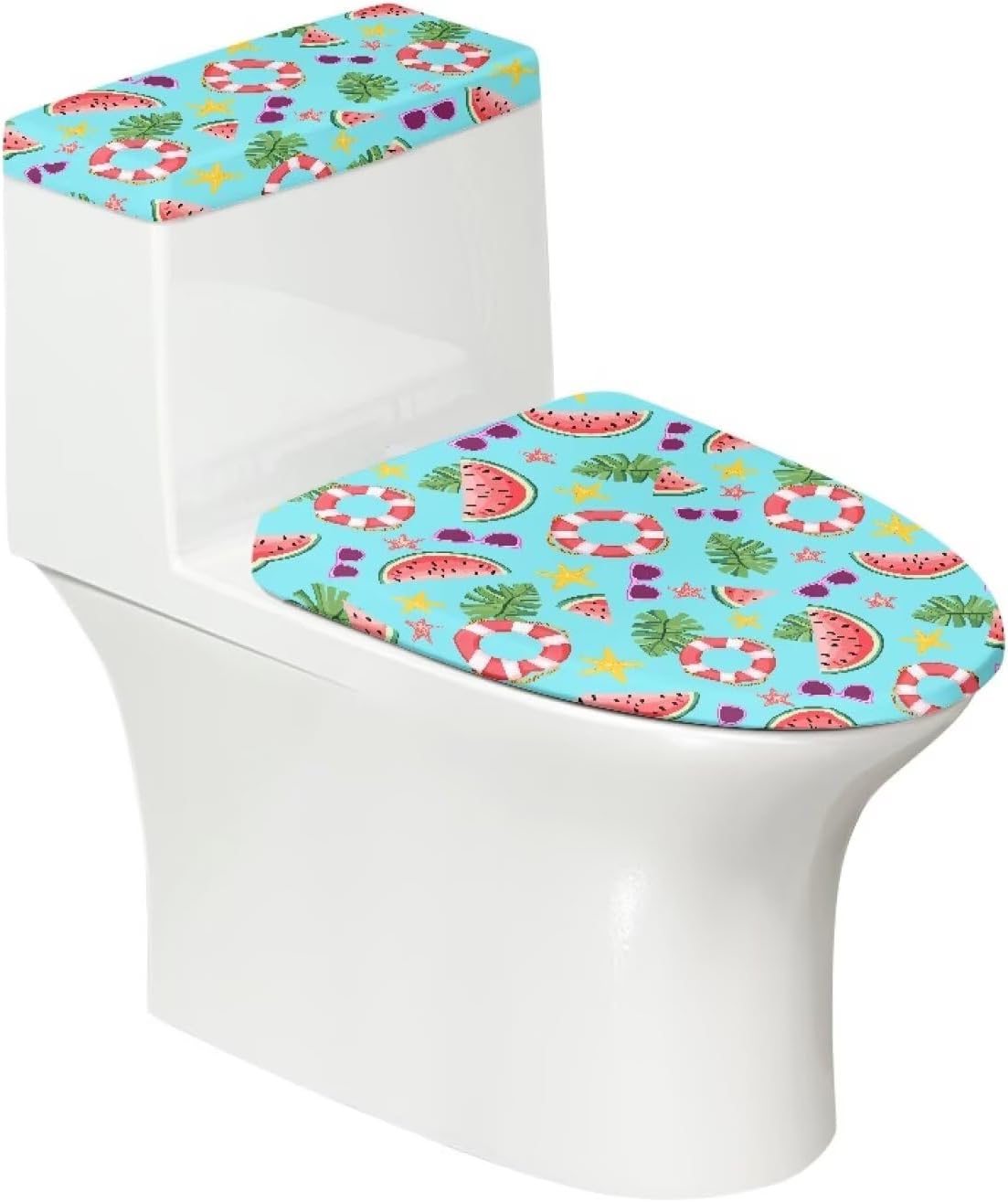 Dog Paw Toilet Lid Covers, Set of 2 Tank Lid Covers Reusable Seat Covers Bathroom Accessories with Elastic Edge Fit Most Round and Elongated Oval Toilet Bathroom Decor