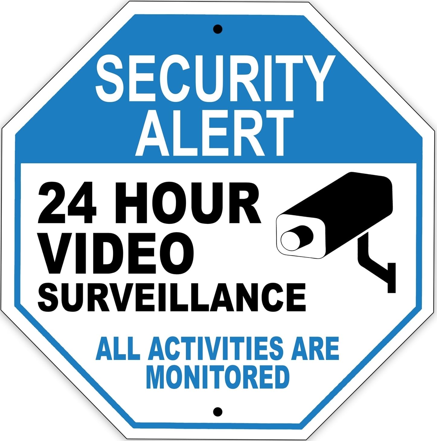 Security Alert 24 Hour Video Surveillance Activities Are Monitored sign