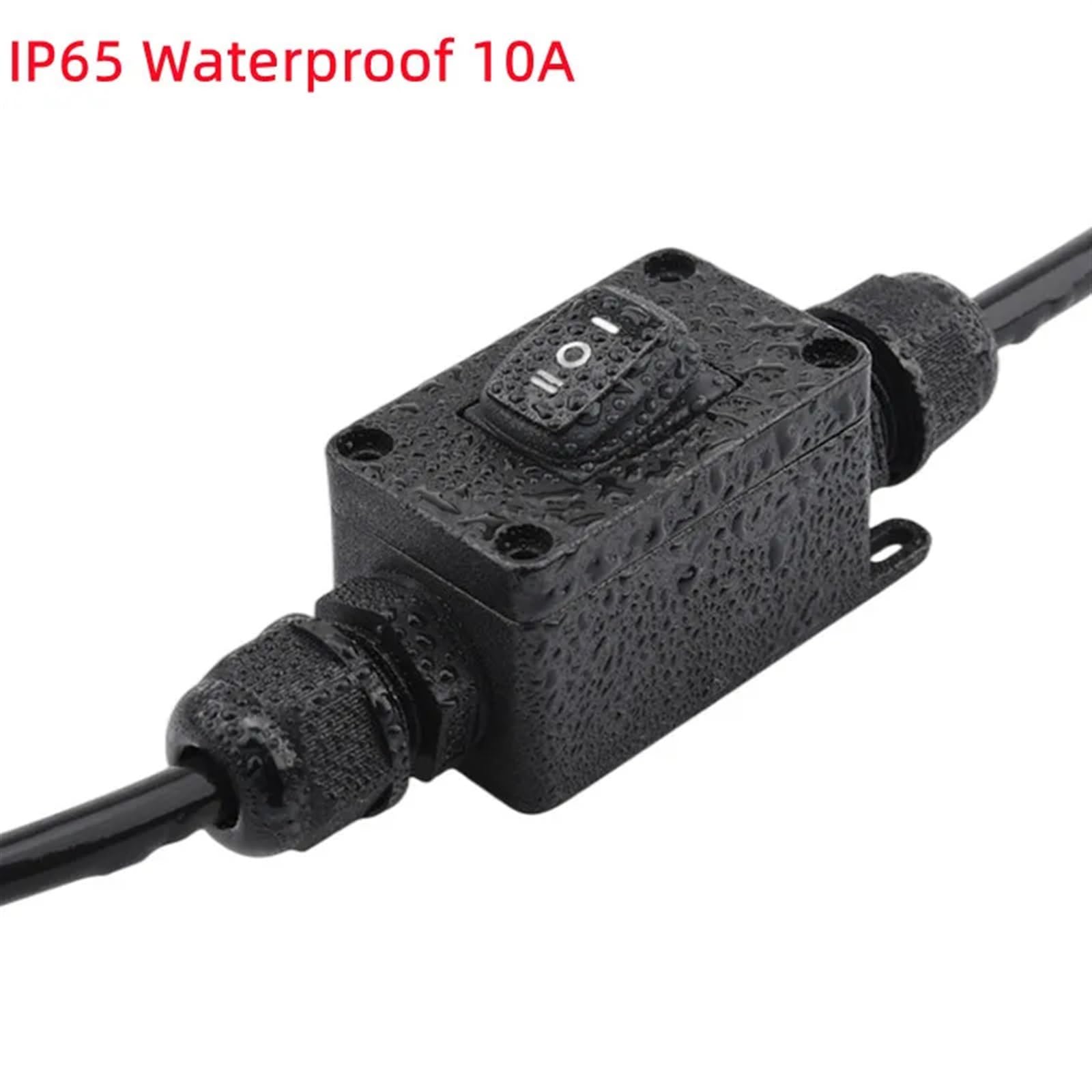 1 szt. IP65 wodoodporny 10 A wytrzymały duży kabel liniowy włącznik/wyłącznik maks. AC3 ~ 220 V wskaźnik LED (zielony przycisk LED)