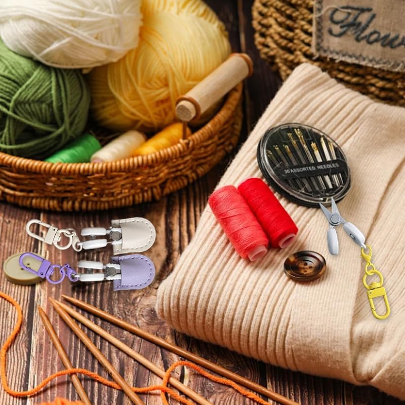 1PCS Mini Scissors Set with Hook Portable Travel Tiny Scissors with Protective Cover 1.65Inch for Embroidery Sewing Knitting Craft