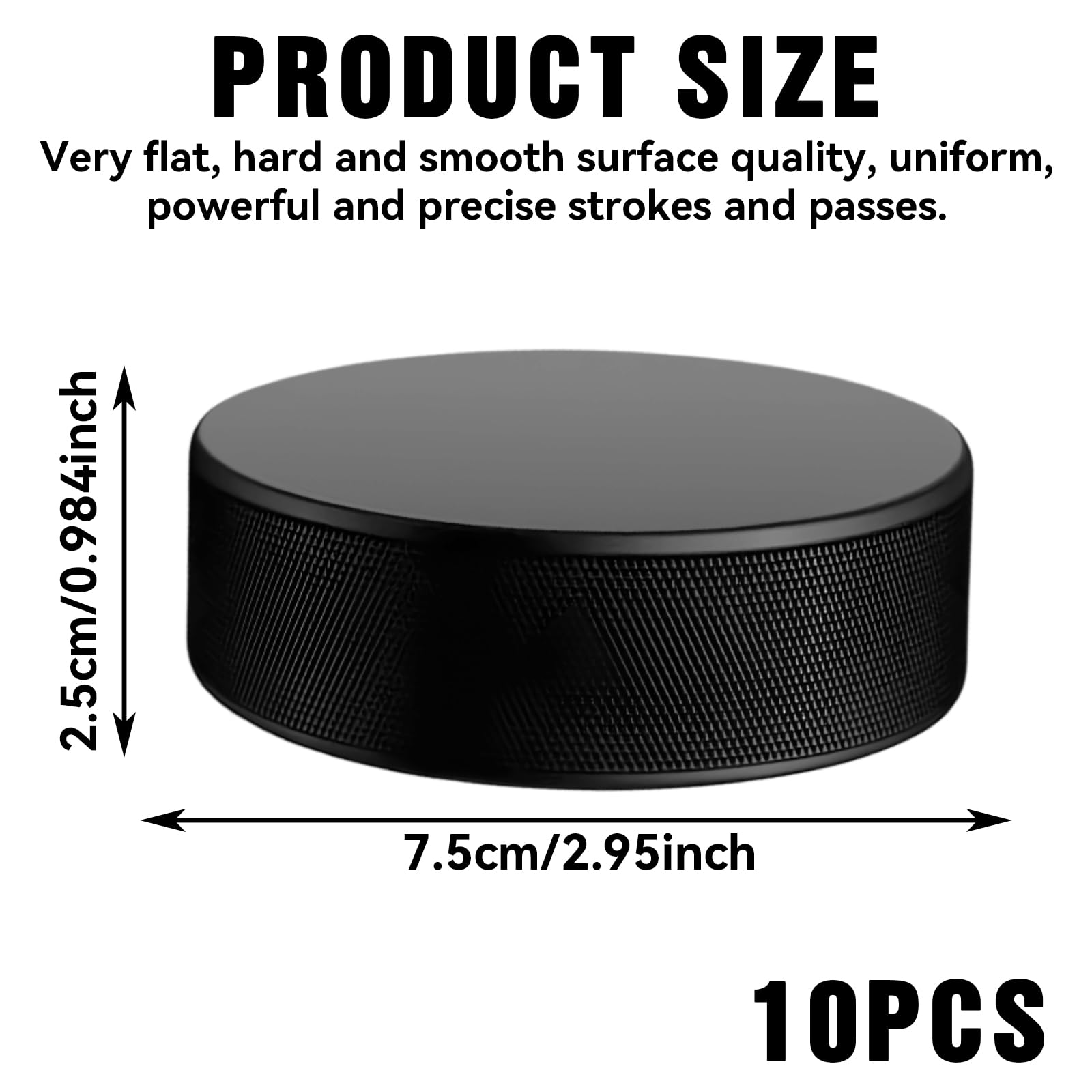 BORDEAG 10 Pièces Palets De Hockey sur Glace, Rondelles De Hockey sur Glace, Palets d'exercice De Hockey, Compétition De Hockey sur Glace pour Entraînement Adulte (7,6 X 2,5 cm)