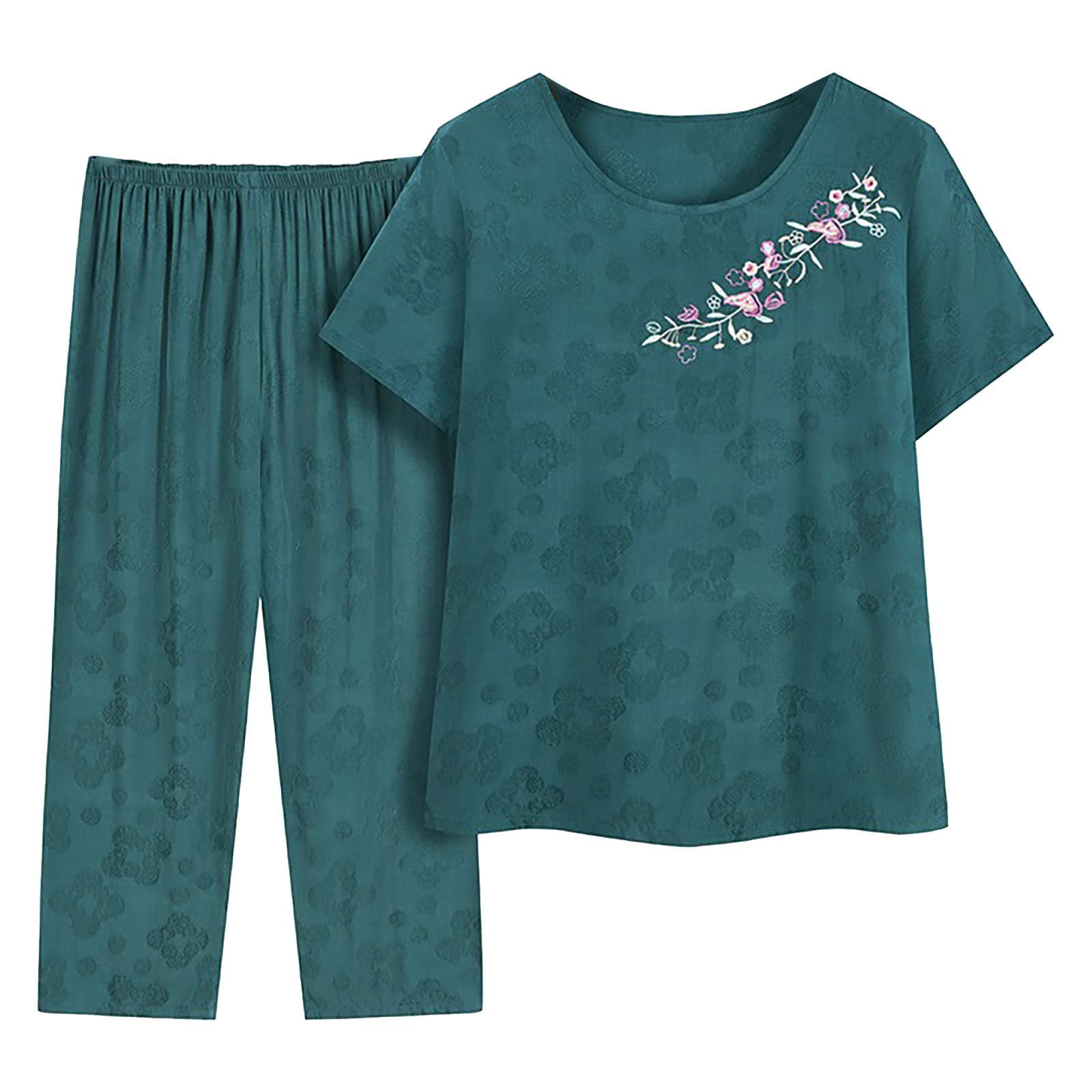 BFYSFBAIG Mono de mujer de manga corta pantalones de verano y primavera Conjunto Dos Piezas Mujer,Casual Conjunto Dos Piezas