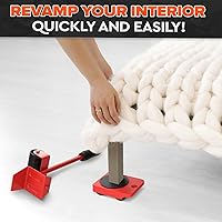 Vista 9 de Furniture Lifter Tool & Furniture Moving Sliders Set 360° Rotating Wheels Up to 220 lbs, Refrigerator Movers Sliders with Smooth Glide, Non-Scratch