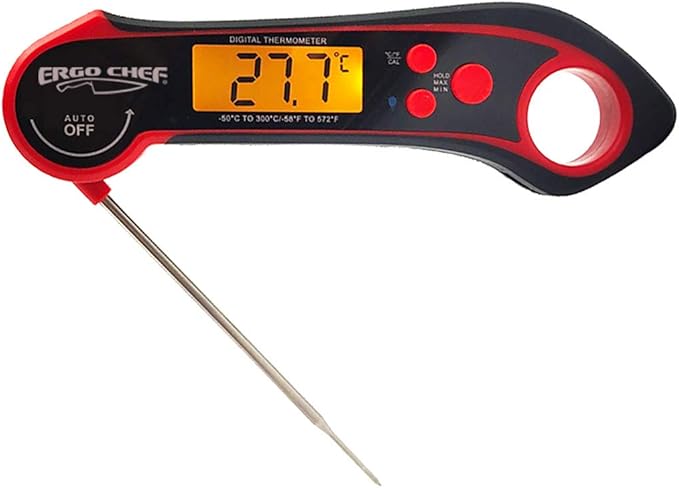 Review Ergo Chef Digital Instant Read Meat Thermometer- Foldable Probe, Water-Resistant, Backlight, Indoor and Outdoor – Magnet, BBQ, Smoking, Grilling, Deep Fry, Baking & Liquids Review Ergo Chef Digital Instant Read Meat Thermometer- Foldable Probe, Water-Resistant, Backlight, Indoor and Outdoor – Magnet, BBQ, Smoking, Grilling, Deep Fry, Baking & Liquids