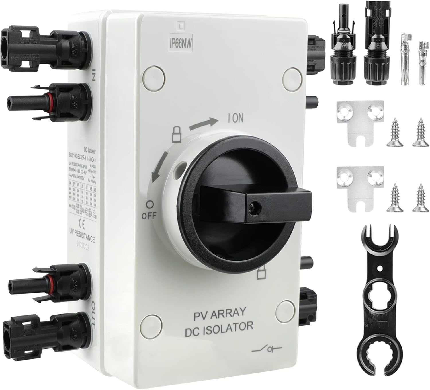 64A Solar Disconnect Switch, IP66 Solar Combiner Box with Solar Panel