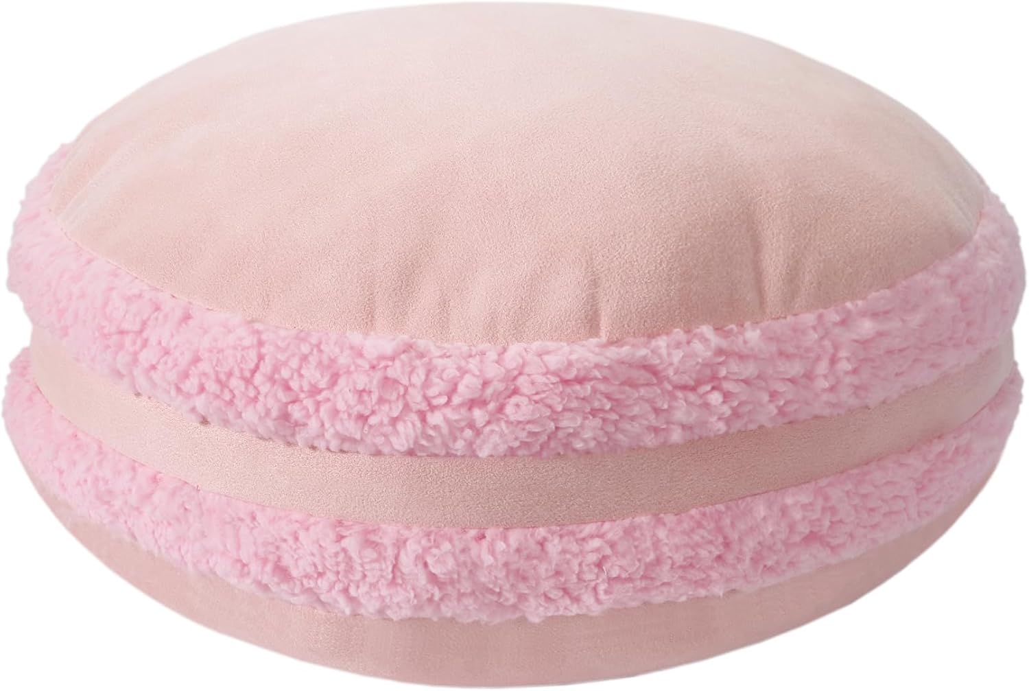 Round Throw Pillow 16x16 Macaron Shape No Zipper Design Down-Like Polyester Filling Super Soft Feather-Like Touching Floor Pillow 40x40cm Home Décor Circle Cushion for Couch, Purple, 1 Piece