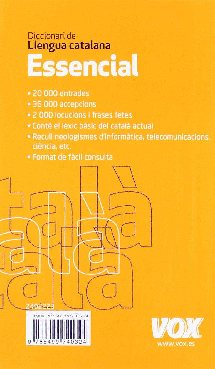 Diccionari Essencial de Llengua Catalana (Vox - Lengua Catalana - Diccionarios Generales)