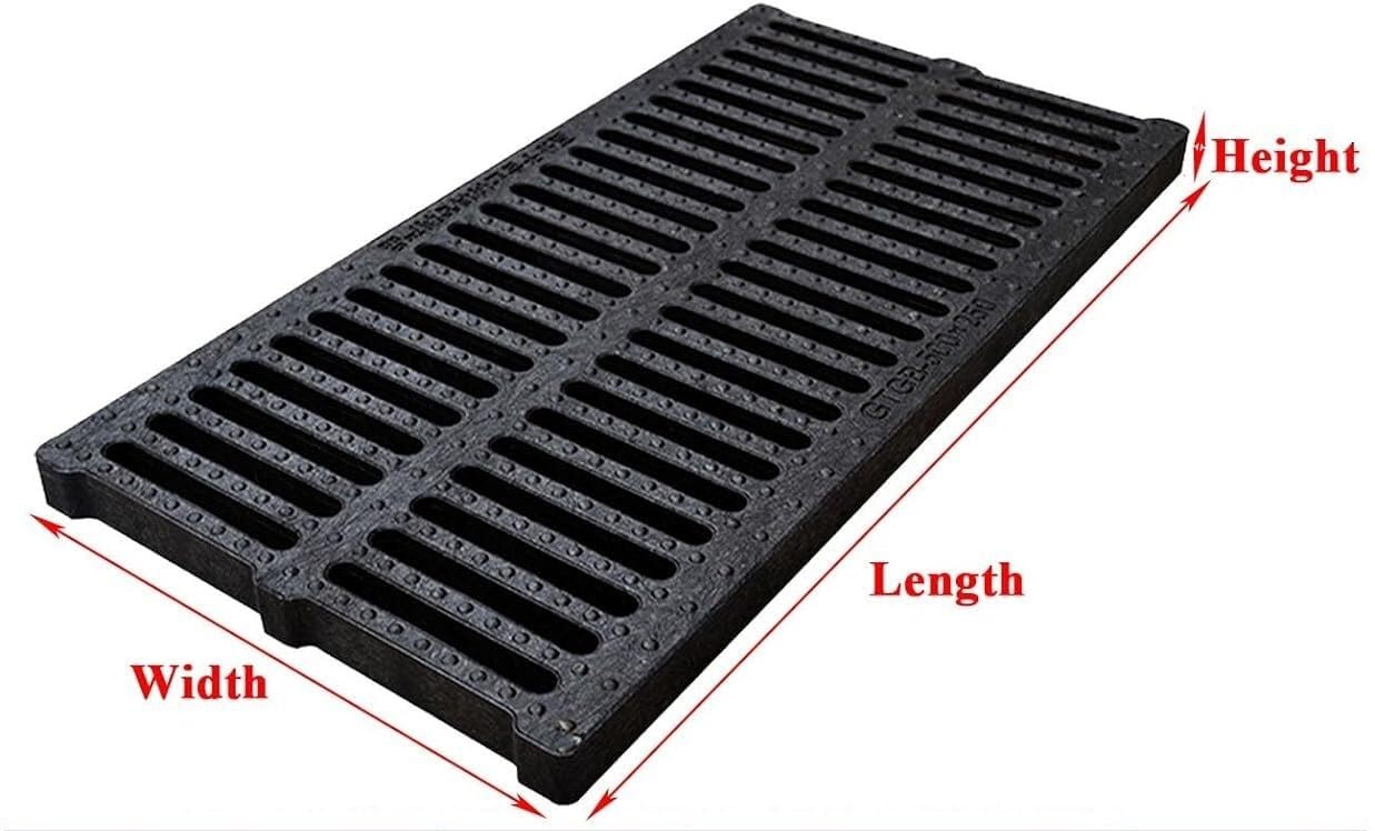 Coperture rettangolari di scarico per lavandini e lavelli da bagno, in plastica resistente, piastra di copertura e filtri (50 x 35 x 4 cm)