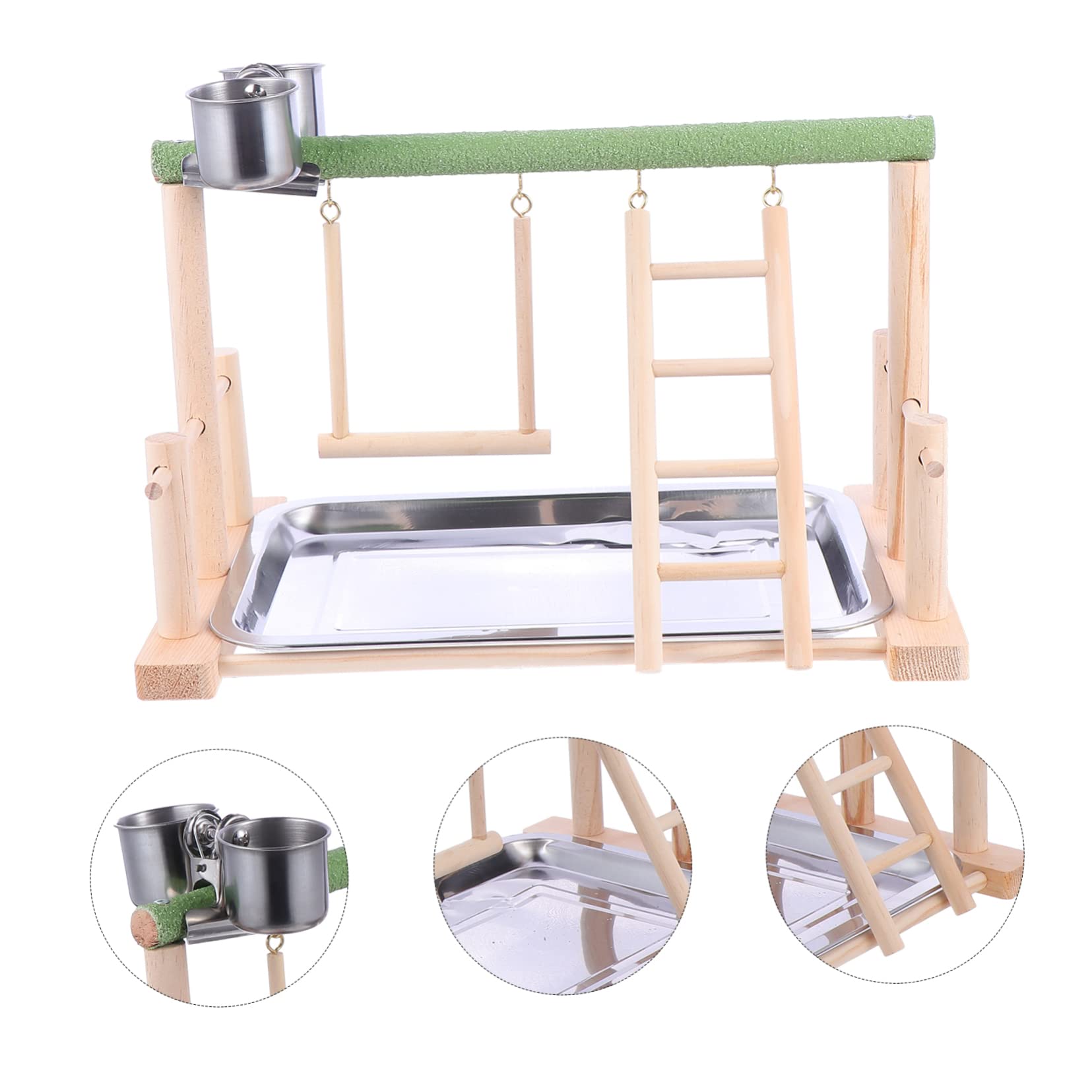 Toddmomy Plataforma De Juguetes para Pájaros Percha De Madera Columpio para Pájaros Juguete De Escalera para Casa