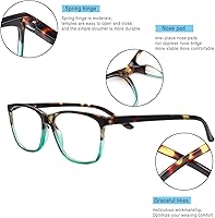 Vista 3 de Henotin Paquete de 4 lentes de lectura para mujer, bloqueo de luz azul, bisagra de resorte, lentes de lectura antifatiga ocular para computadora