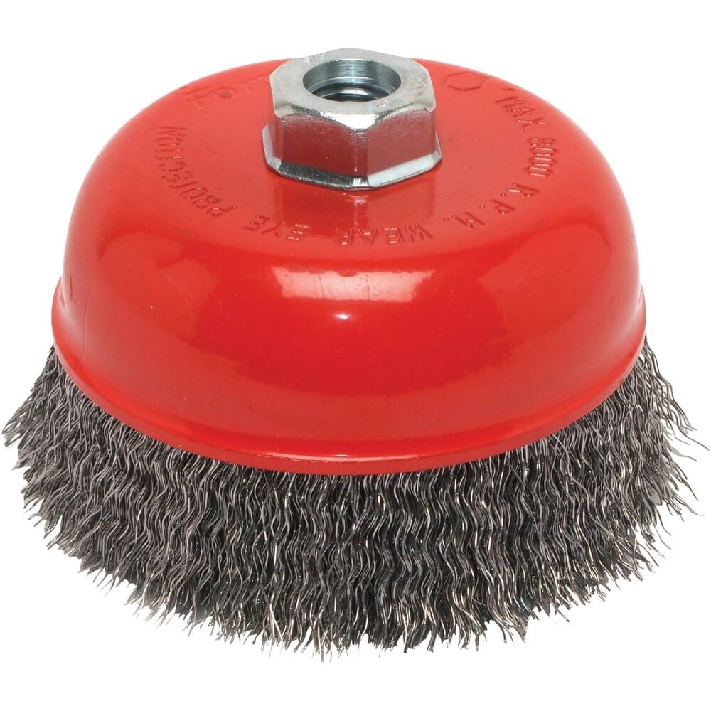 Amazon.com: Forney 72754 5-Inch by 5/8-11 Crimped Cup Brush .014