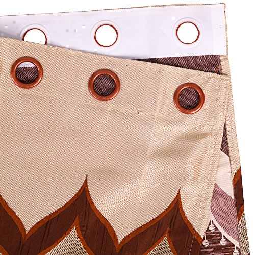 Image of Story@Home Elegant Look Jacquard Contemporary Design 4 Pieces Long Door Curtain 9 Feet (45 inch X 408 inch), Red