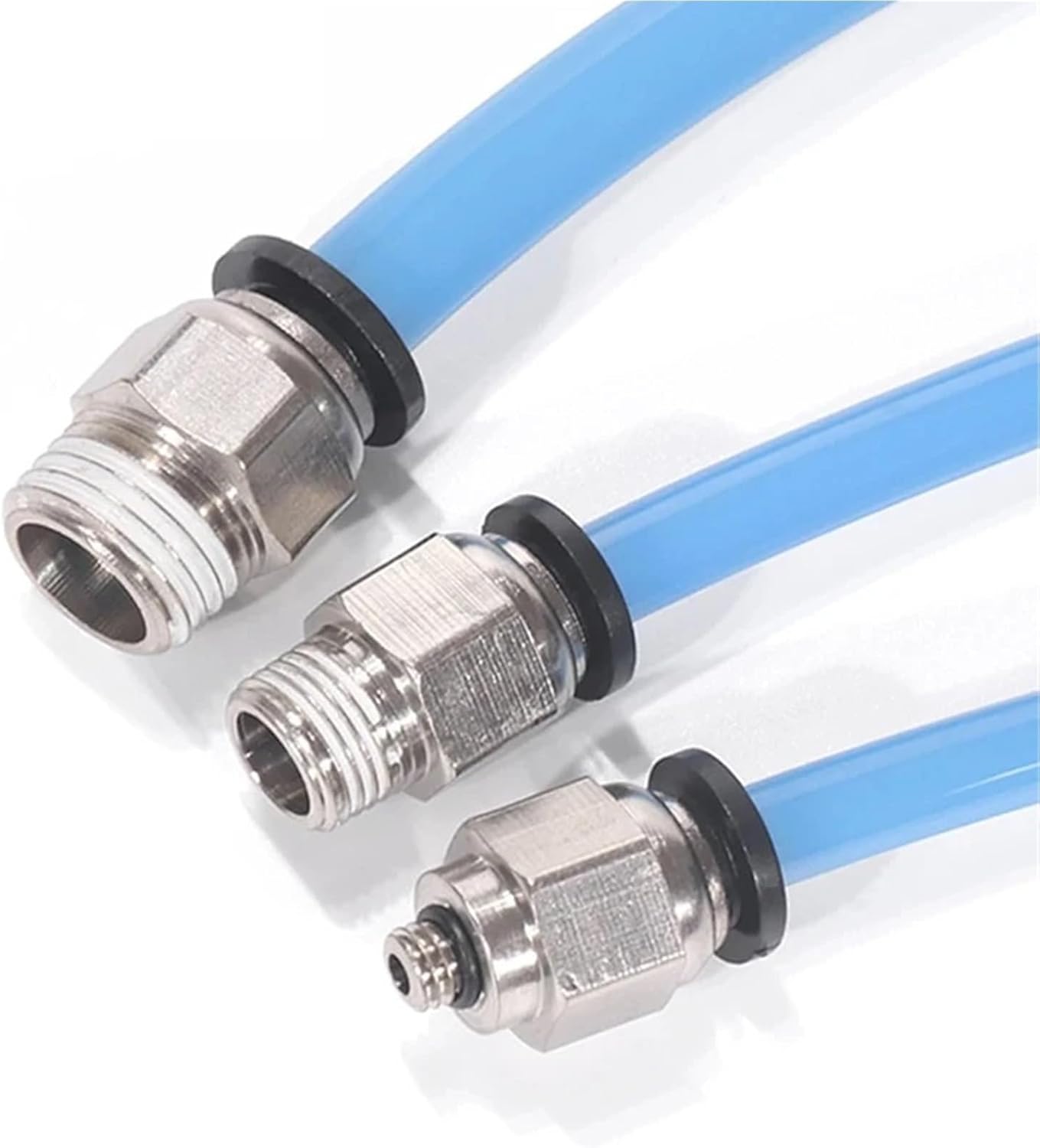 Pneumatic Connector Fitting PB 4 6 8/10mm Thread 1/8 1/4 3/8 1/2 Black Plastic Hose Fittings 1Pcs(10-04 (10mm-1l2))