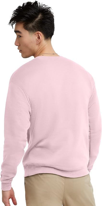 Hanes Men's, EcoSmart Pullover Crewneck Sweatshirt, Big & Tall Available, 1 or 2 Pack, Pale Pink-1 Pack, X Large - Image 2