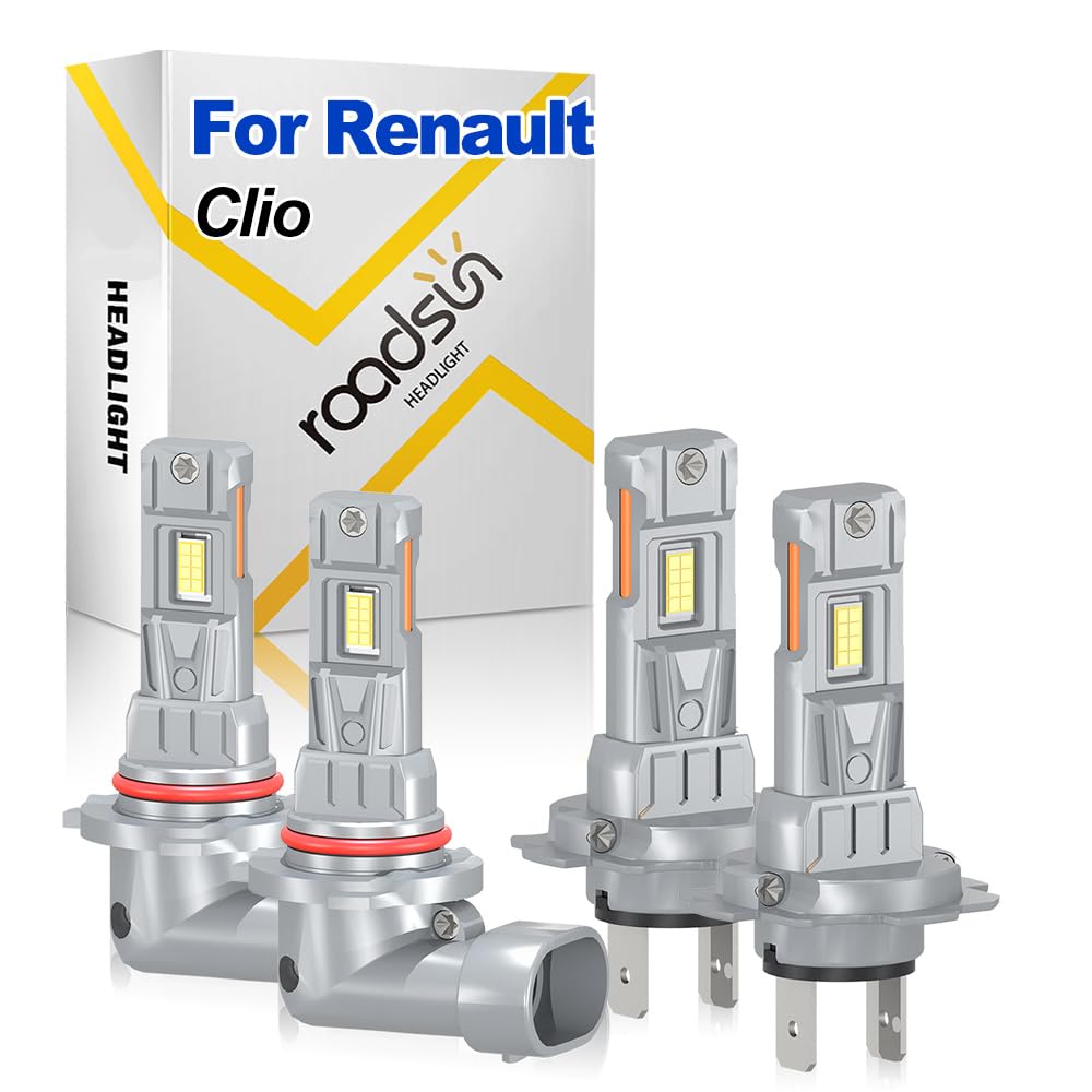 Bombillas LED para Faros Delanteros, 20000LM Bombillas LED para conducción nocturna, 6000K Blanca, 9005 HB3 Luz De Carretera, H7 Luz De Cruce, For Renault Clio 1999-2000