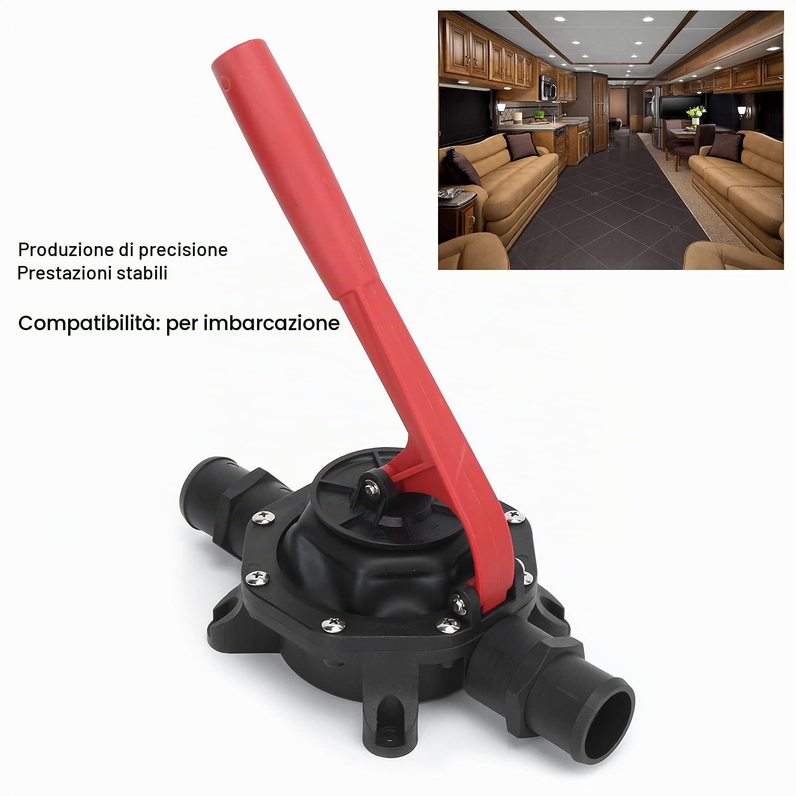 Buachois Pompa Acqua Manuale,38mm Singola Aspirazione Orizzontale Pompe di Aspirazione a Pressione Adatte per Il Pompaggio di Acqua di Sentina, Acqua Salata