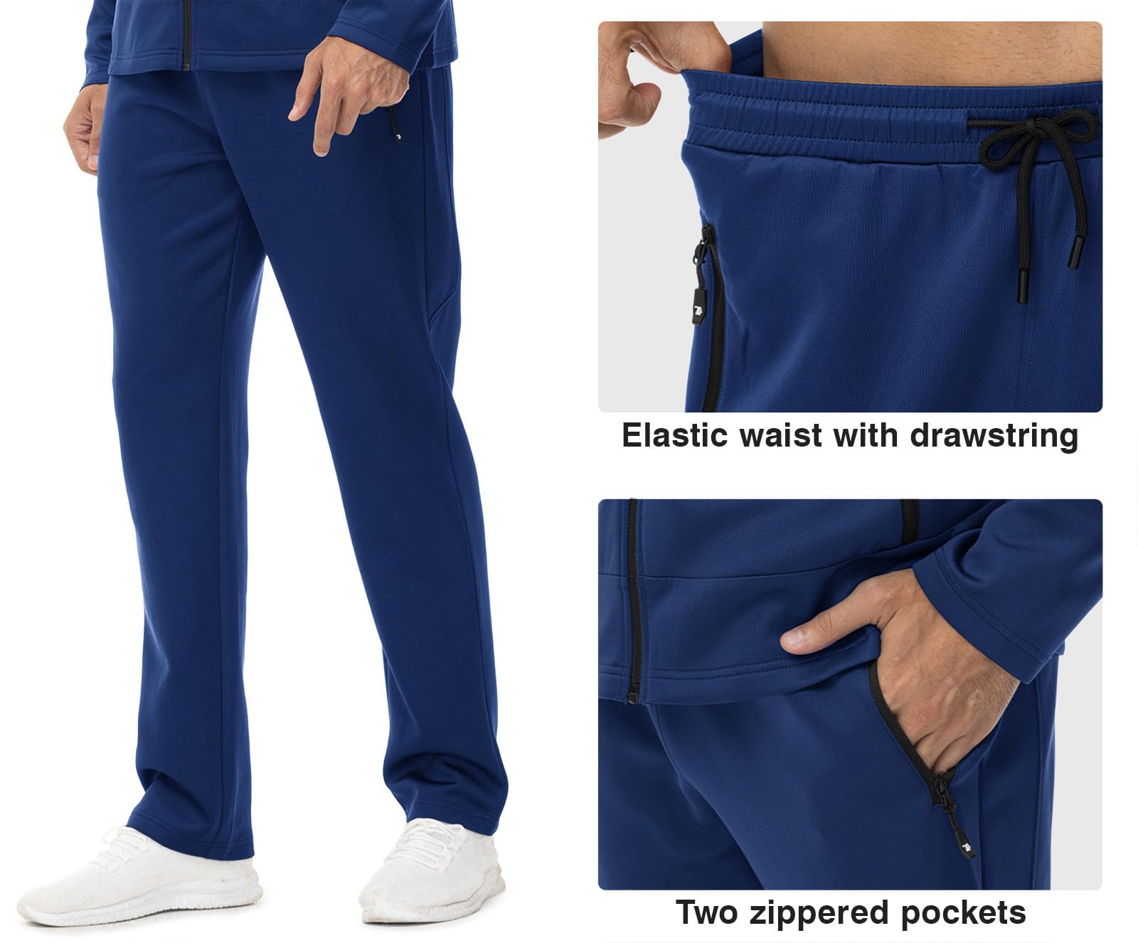 Rdruko Conjunto deportivo de 2 piezas para hombre, con capucha, para correr, entrenamiento, gimnasio, calentamiento, ropa deportiva