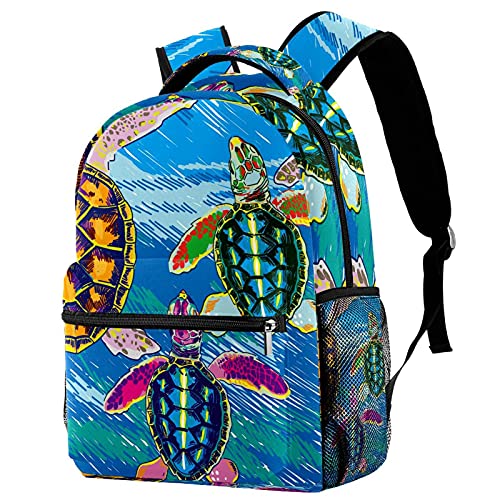 Sac à dos école fleurs aquarelle pour ordi 14 pouces multicolore