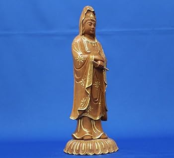 白衣観音 坐像 水晶 彫刻 台付 化粧箱付 観音様 25cm 観音菩薩 白衣観音 観世音菩薩 観自在菩薩 六観音