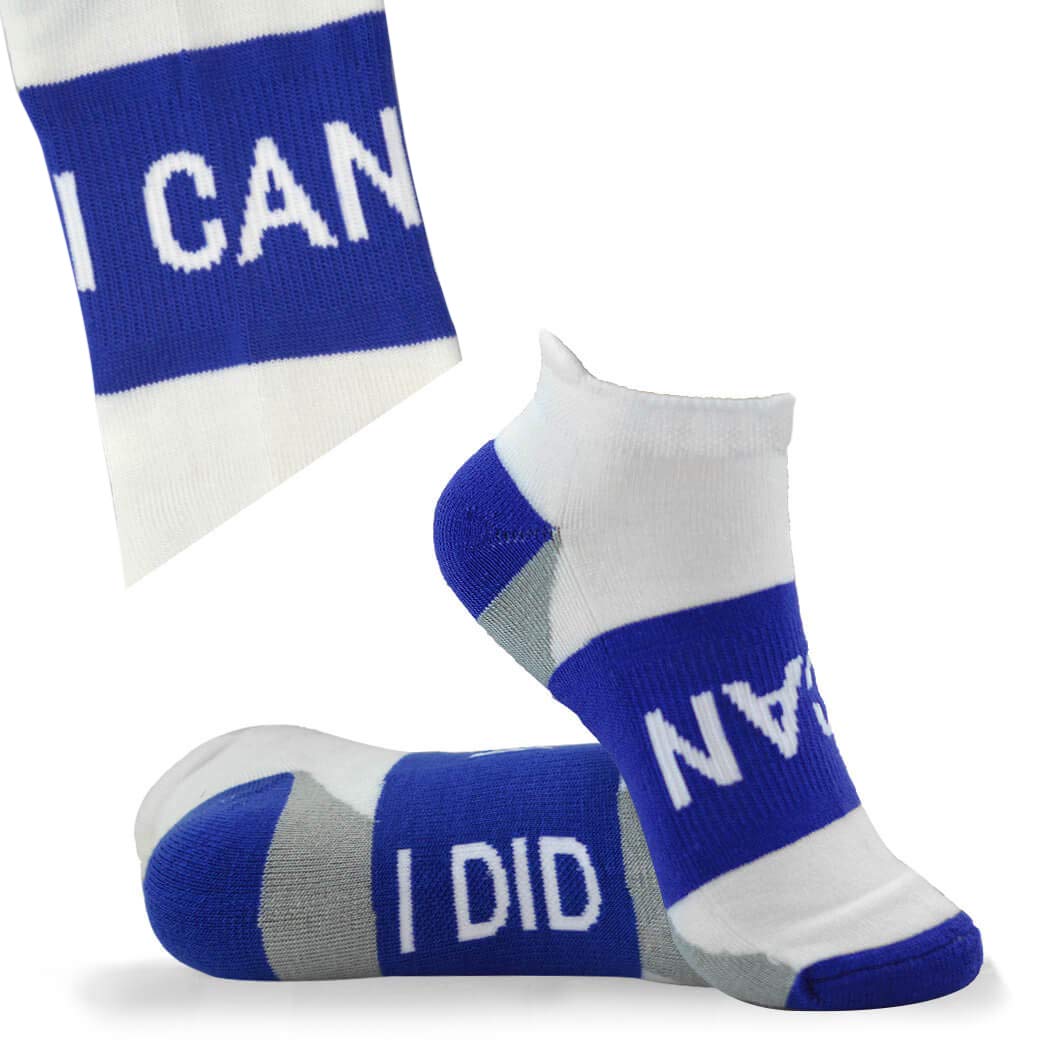 Gone For a Run Inspirational Athletic Running Socks - One Size Fits Most - Set of 3 Pairs - Multicolored (Reach Your Goals)