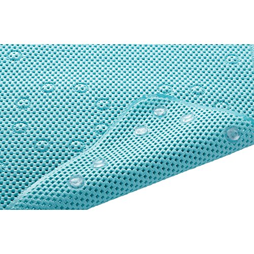 Mainstays 17 In. x 36 In. Cushioned Bathtub Mat, Assorted Colors, Aqua