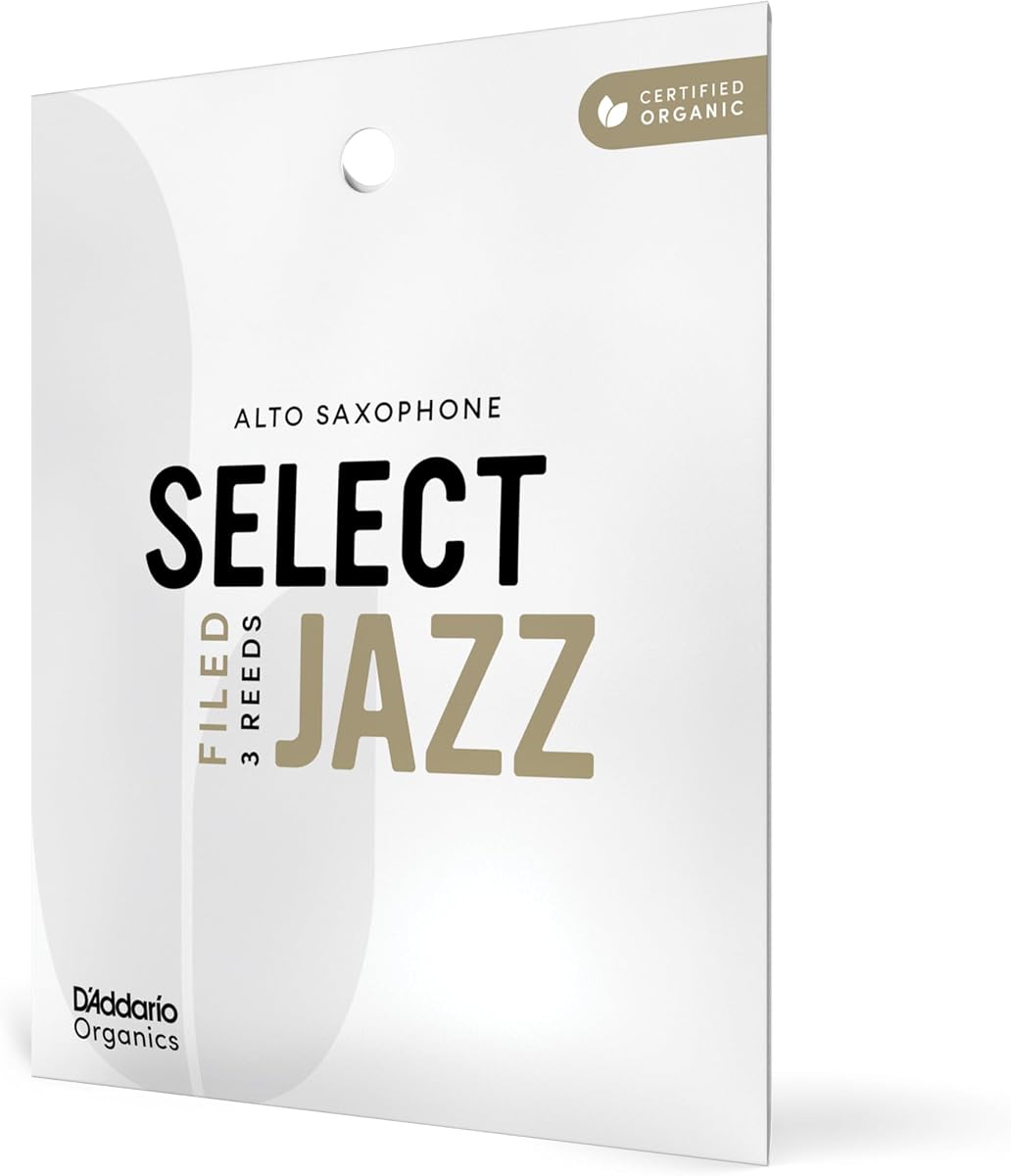D'Addario Organic Select Jazz Filed Alto Sax Reeds 2 Medium, 3-Pack | Organic Select Jazz alto sax reeds deliver focused tone, flexible response, strong projection and consistent jazz performanc.