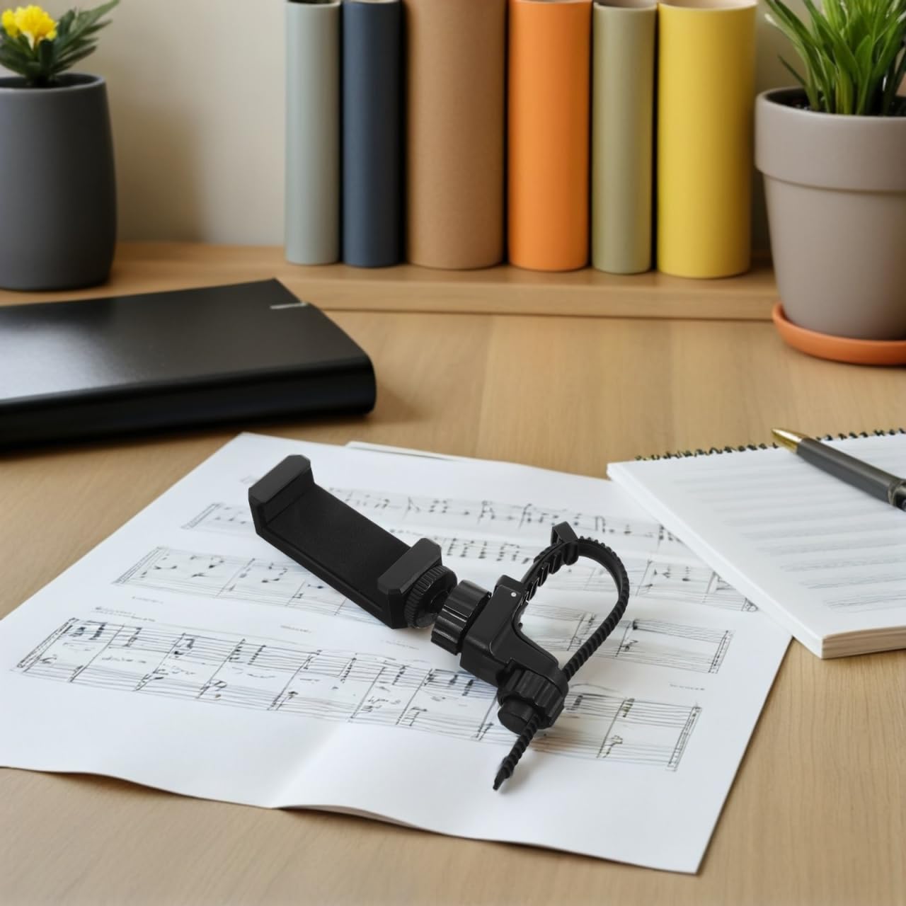 Pretyzoom Soporte Ajustable Para TeléFono Para Trompeta Y TrombóN Clip De Lira Universal Atril De Metal Para Banda De MúSica Y Partituras Con ÁNgulo Flexible PortáTil