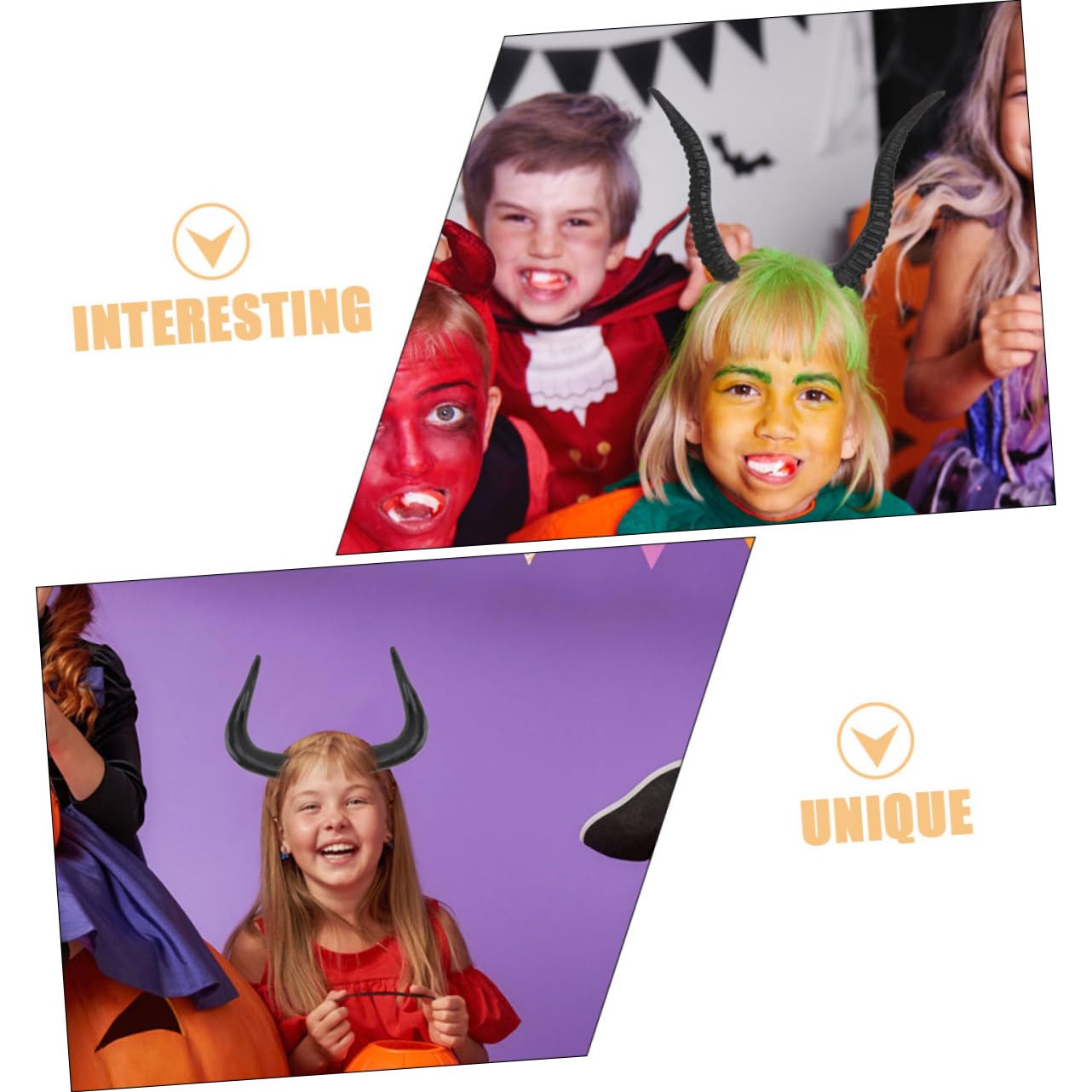 Healvian 8 Paare Imitation Antelope Horns für Halloween Diy Stirnband Zubehör Kunstleder Bullhörner Kostüm Requisiten für Cosplay Partys und Dekoration