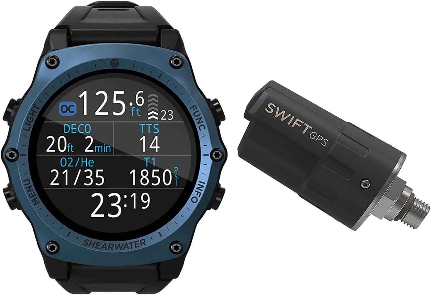 Shearwater Teric Dive Computer with GPS Transmitter, Blue