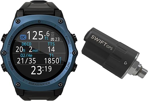 Shearwater Teric Dive Computer with GPS Transmitter, Blue